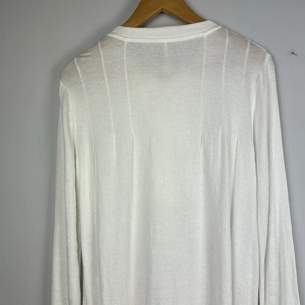 Free People Your Girl White Flounce Hem Textured Tunic Top Size S Mini Dress